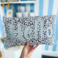 Light Blue Leather Hello Cushion