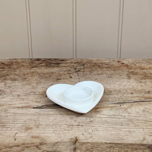 White Heart T-Light Holder