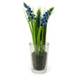 Faux Blue Hyacinthus in Glass Vase