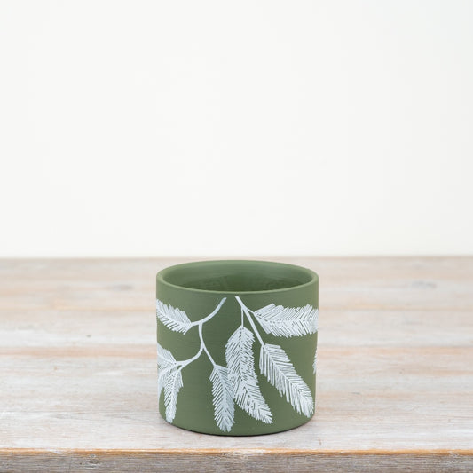 Green Leaf Terracotta Small Planter