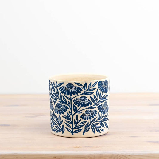 Blue Flower Design Medium Planter