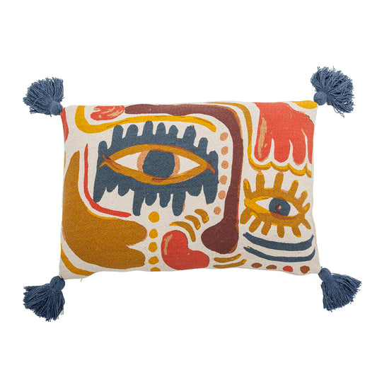 Orange And Blue Horus Cushion