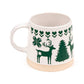 Green Reindeer Tapered Stoneware Mug