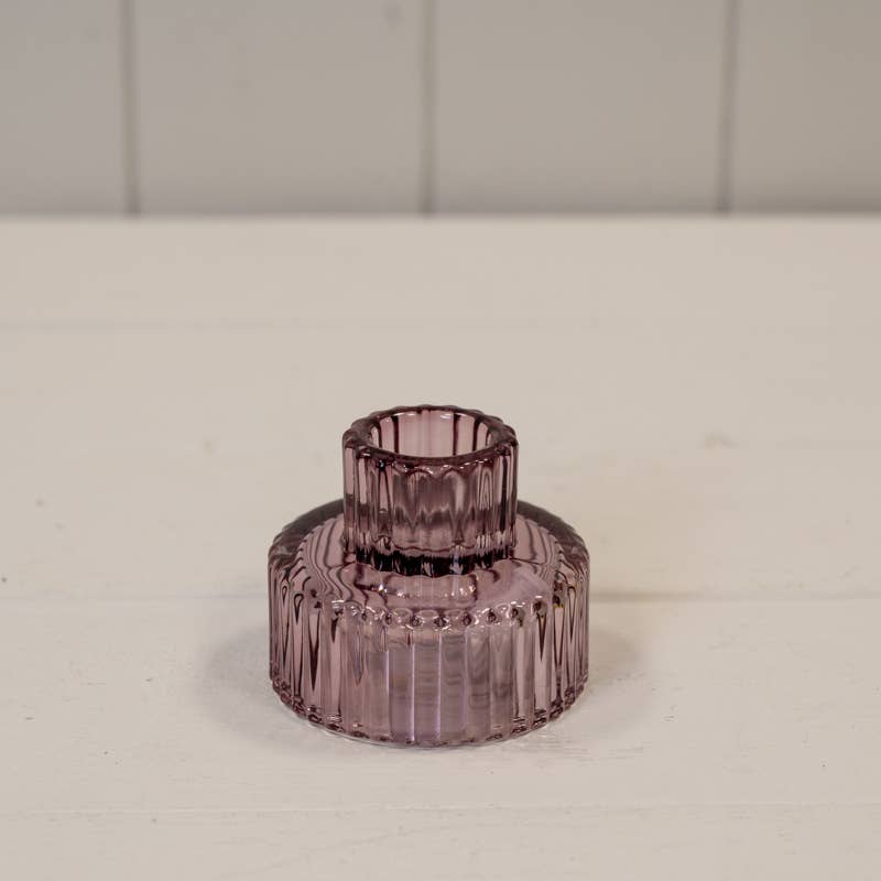 Amethyst Glass Candle Holder