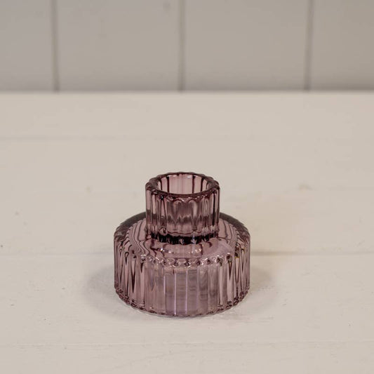 Amethyst Glass Candle Holder