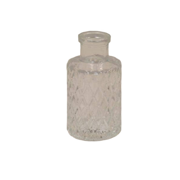 Clear Mini Geometric Glass Bottle