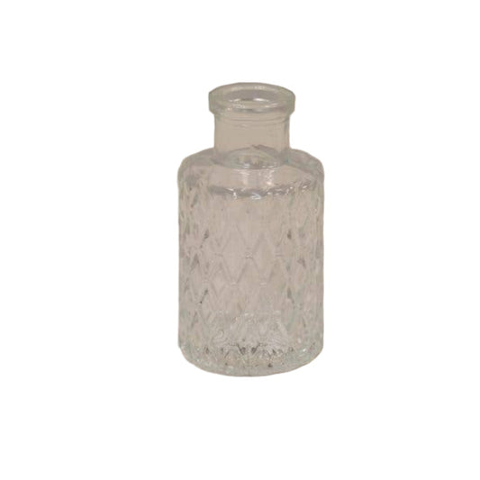 Clear Mini Geometric Glass Bottle