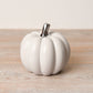 Medium white pumpkin with silver stalk