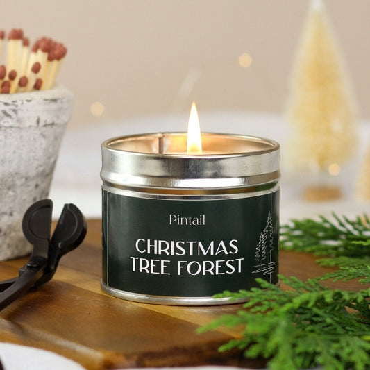 Christmas Tree Forest Medium Tin Candle