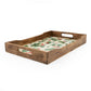 Handcrafted Strawberry Patterned Rectangular Tray Mango Wood