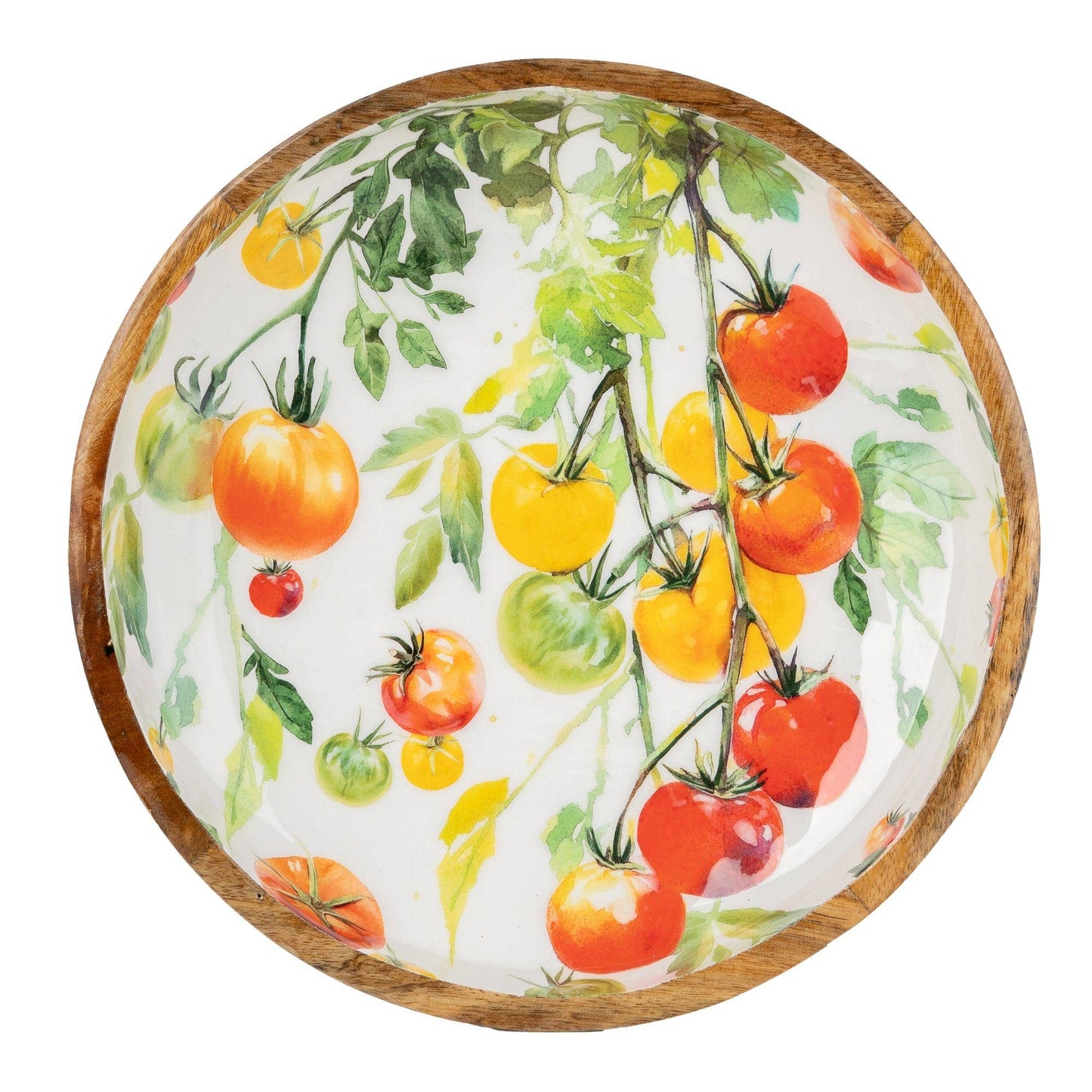 Handcrafted Tomato Rounded  Mango Wood Bowl