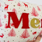 Red Leather Merry Christmas Cushion
