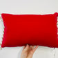 Red Leather Merry Christmas Cushion