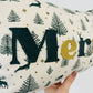 Green Leather Merry Christmas Cushion
