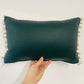 Green Leather Merry Christmas Cushion