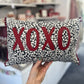 Ruby Red Leather XOXO Cushion.