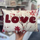Ruby Red Leather Love Cushion.