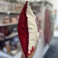 Ruby Red Leather Love Cushion.