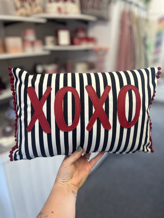 Ruby Red Leather XOXO Cushion.
