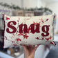 Ruby Red Leather Snug Cushion.