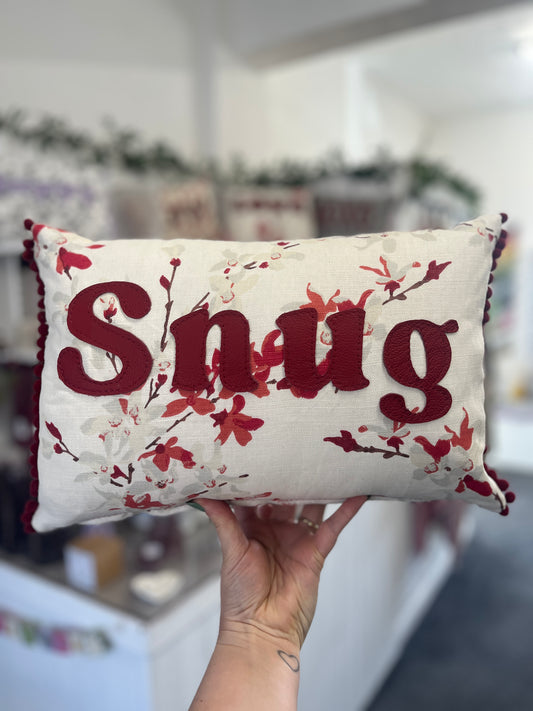 Ruby Red Leather Snug Cushion.