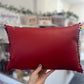 Ruby Red Leather Snug Cushion.