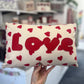 Red Leather Love Cushion.