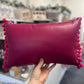 Hot Pink Leather Joy Cushion.