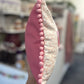 Light Pink Leather Happy Cushion.