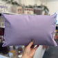 Lilac Leather Happy Cushion.