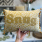 Mustard Leather Snug Cushion.