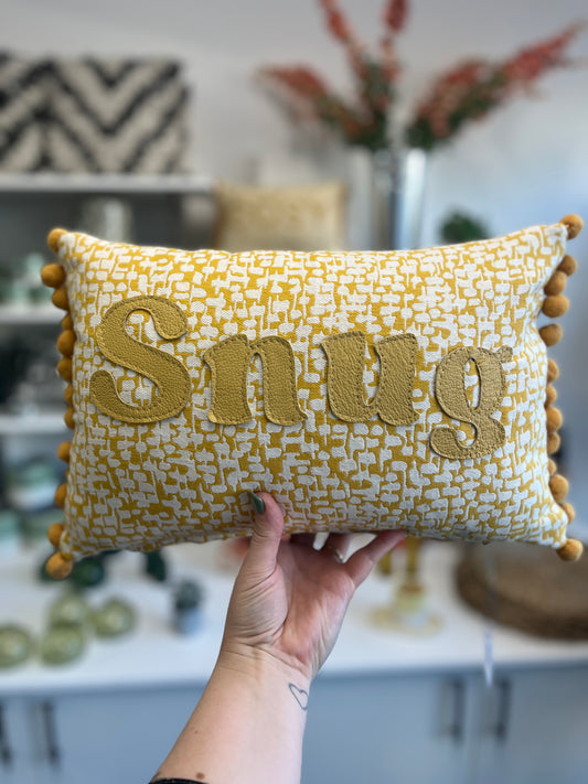 Mustard Leather Snug Cushion.