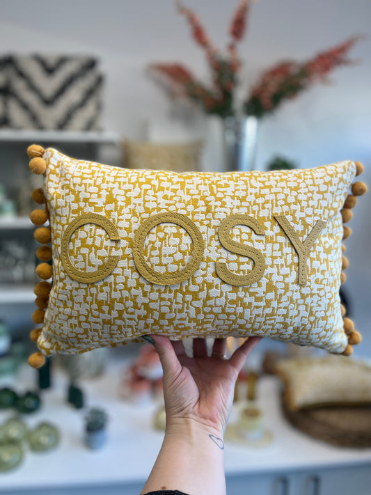 Mustard Leather Cosy Cushion.