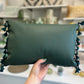 Forest Green Leather Calm Cushion.