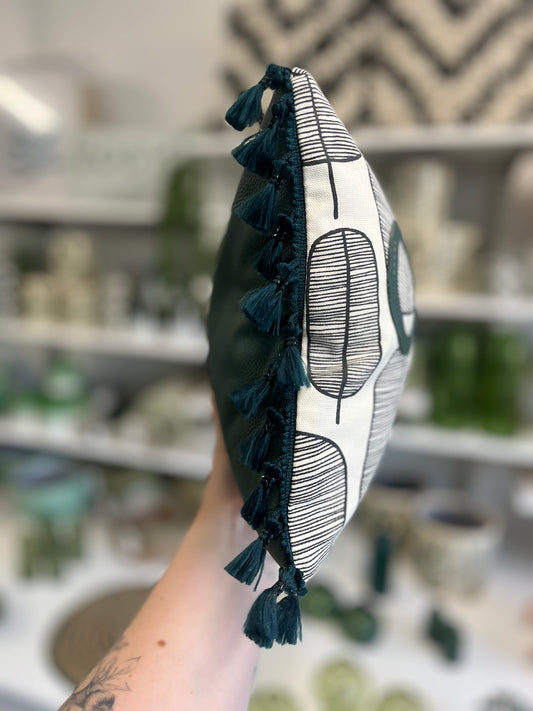 Forest Green Leather Cosy Cushion.