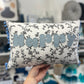 Light Blue Leather Happy Cushion.