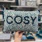 Atlantic Blue Leather Cosy Cushion.
