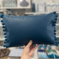 Atlantic Blue Leather Cosy Cushion.