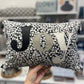 Grey Leather Joy Cushion.