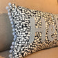Light Blue Leather Hello Cushion