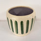 Green Stripe Glazed Ceramic Medium Planter