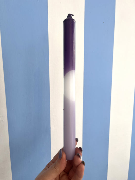 Taper candle in hues of Purple