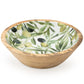 Handcrafted Round Olive patterned Mango Wood Bowl