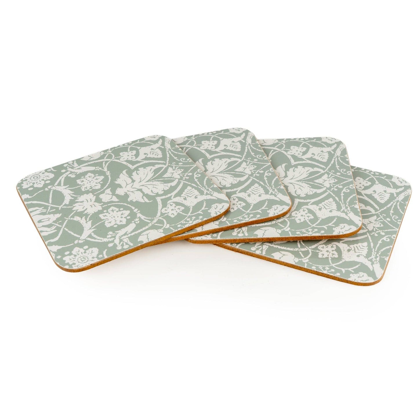 Jeff Banks Set of 4 Jacquard Sage Green Coasters