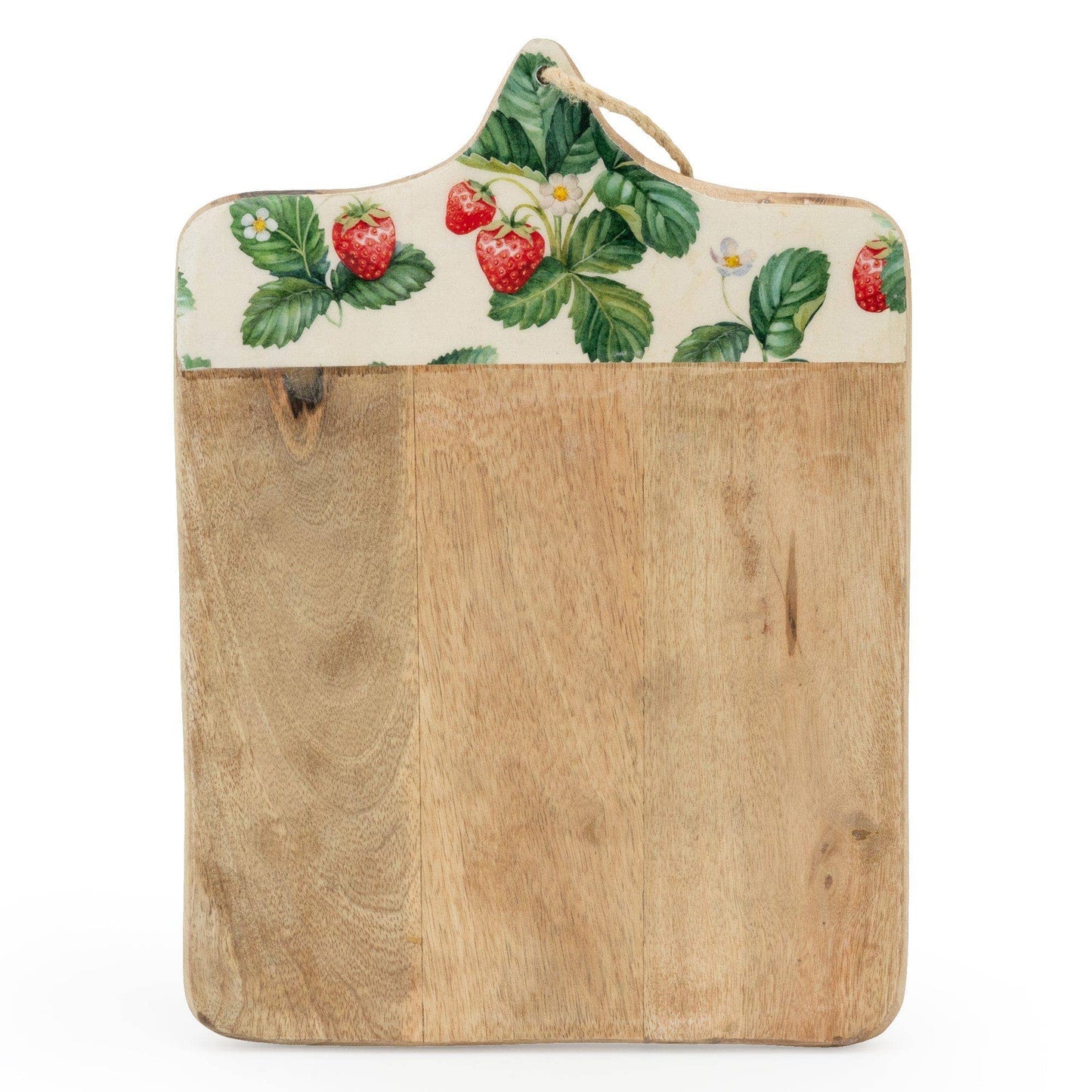 Handcrafted Strawberry Patterned Mango Wood Chopping Board