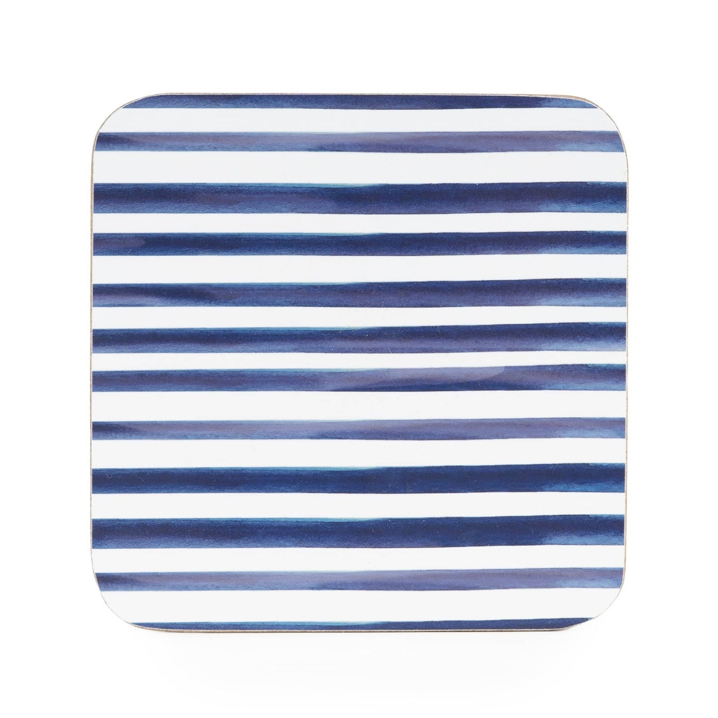 Jeff Banks Set of 4 Leafy Stripes Blue Coasters