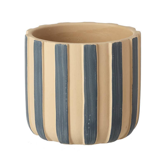 Small Blue Stripe Pot