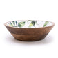 Handcrafted Round Lemon patterned Mango Wood Bowl