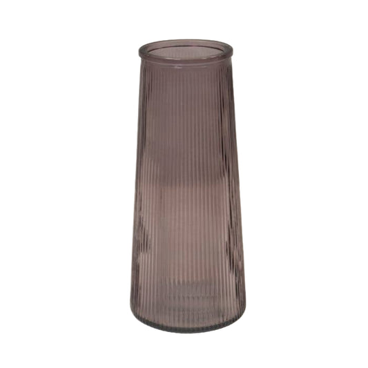 Amethyst Tall Ribbed Vase