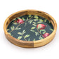 Handcrafted Pomegranate Round Wooden Tray
